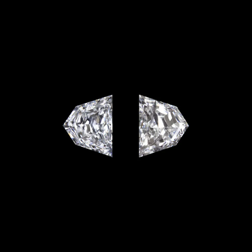 0.22c H-I VS CADILLAC CUT DIAMOND MATCHING PAIR EPAULETTE EARRINGS ACCENT STONES