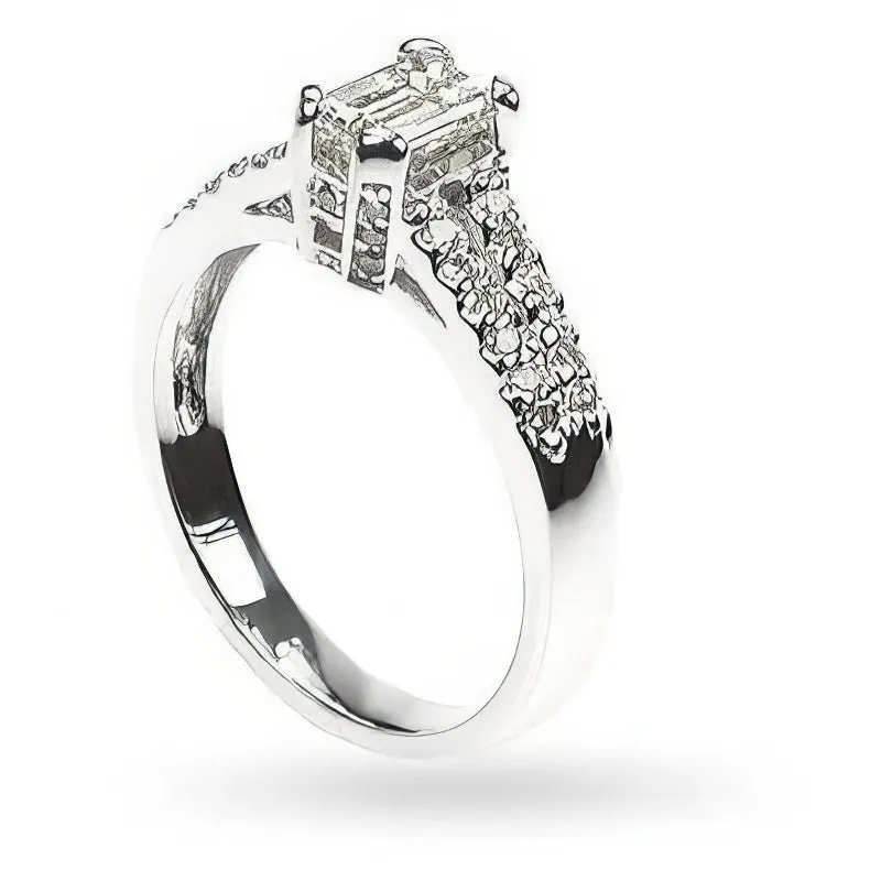 0.90-2.05 CT Round & Emerald Cut Diamonds - Engagement Ring