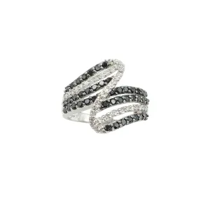 1 Carat Black and White Diamond Ring