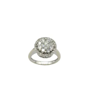 1 Carat Diamond Cluster Halo Ring