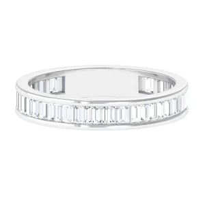 1/2 CT Channel Set Baguette Cut Zircon Eternity Band Ring