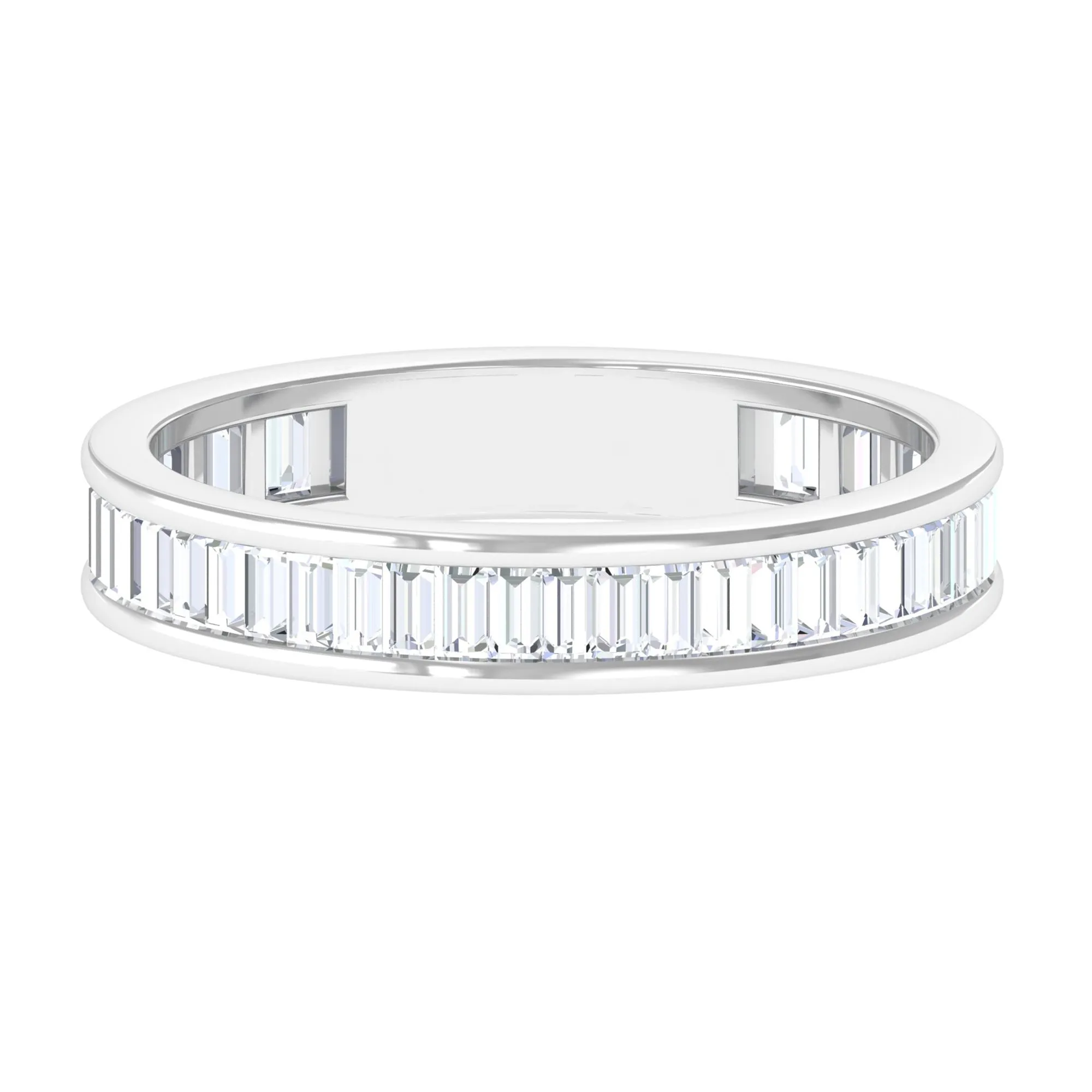 1/2 CT Channel Set Baguette Cut Zircon Eternity Band Ring