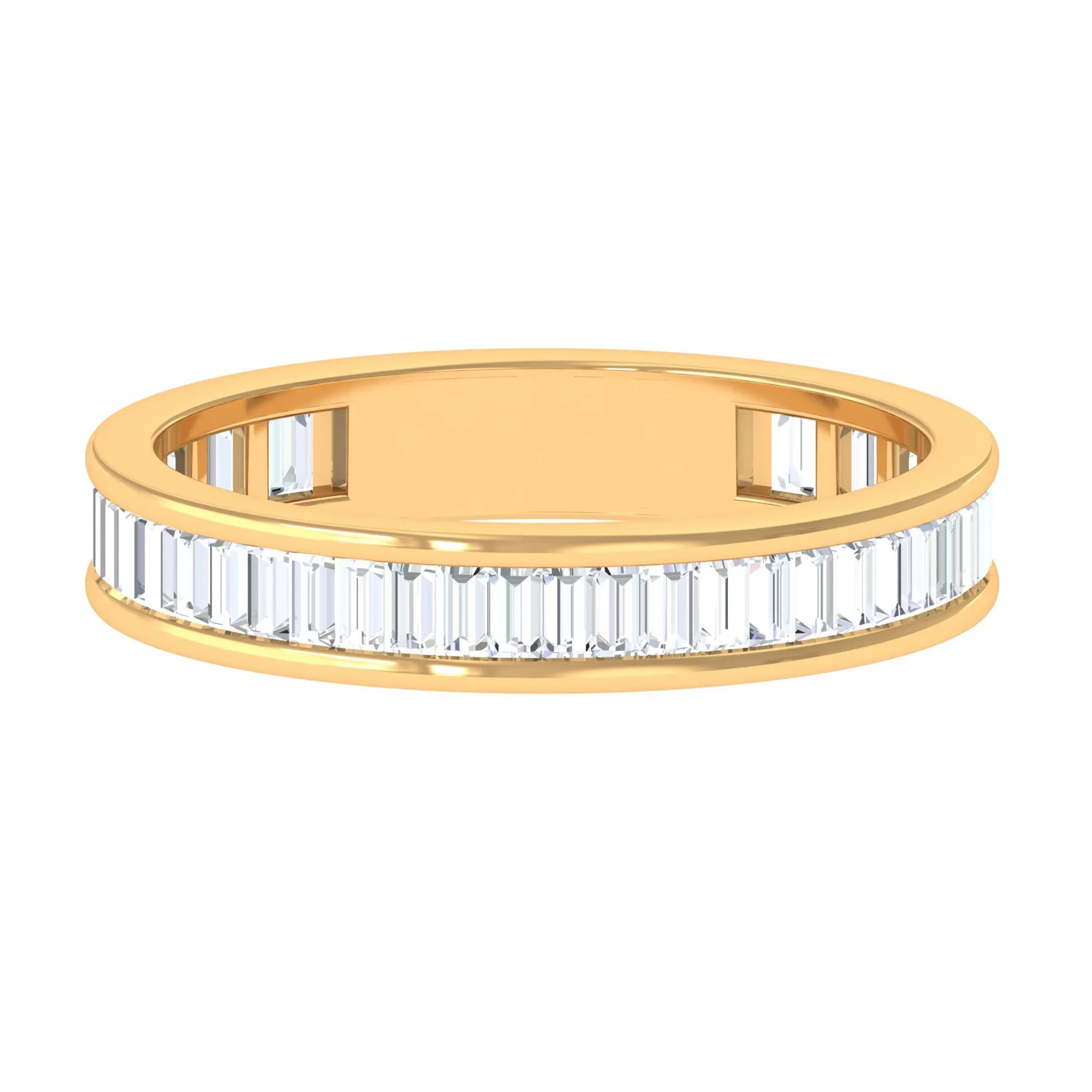 1/2 CT Channel Set Baguette Cut Zircon Eternity Band Ring