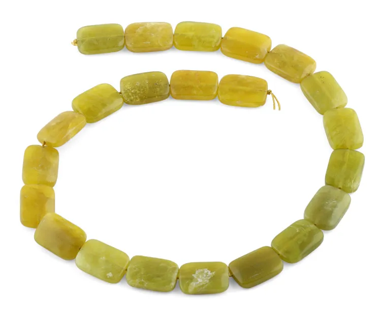 13x18MM Olive Jade Rectangle Gemstone Beads