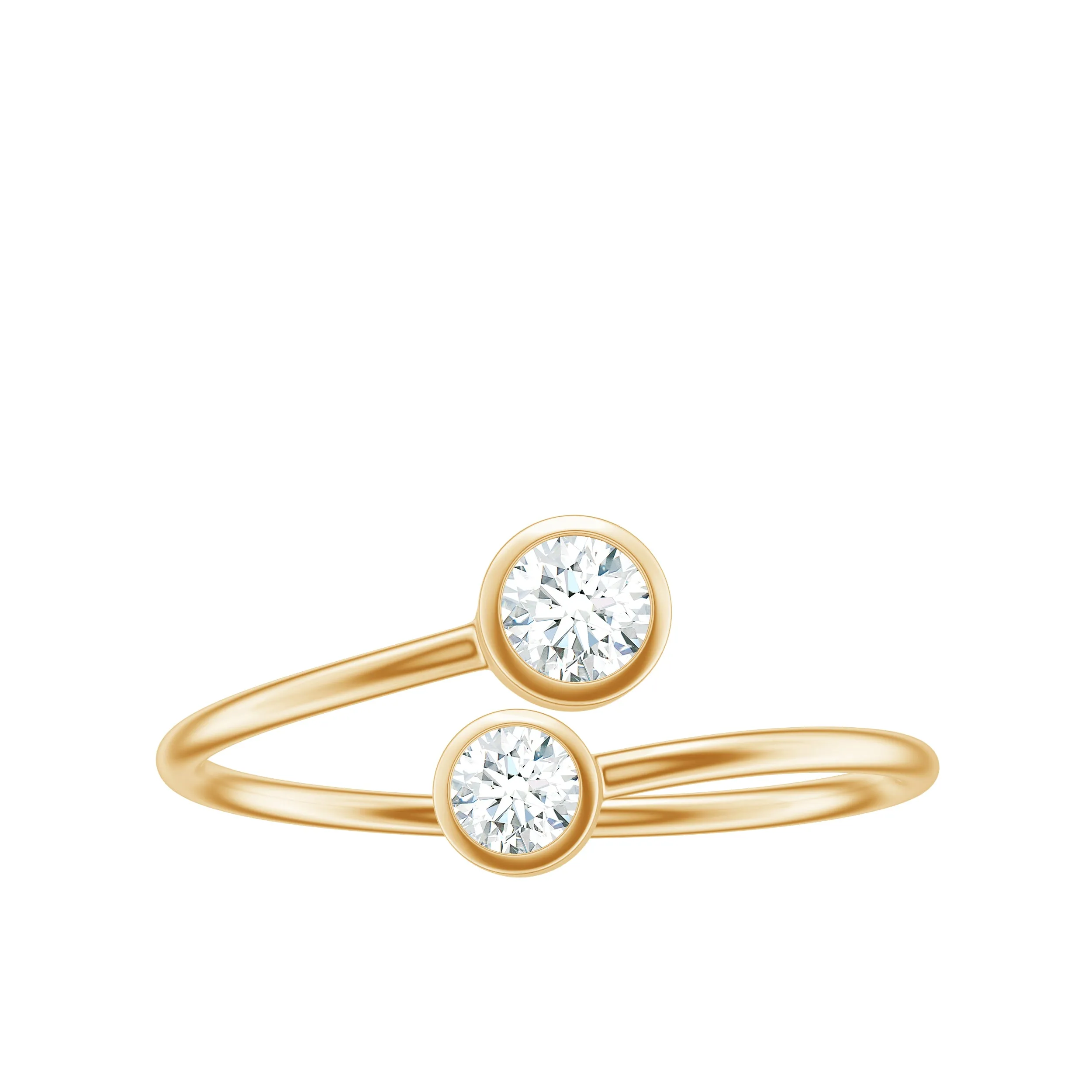 1/4 CT Two Stone Bypass Diamond Promise Ring in Gold