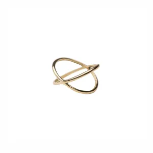 14k Gold X Ring