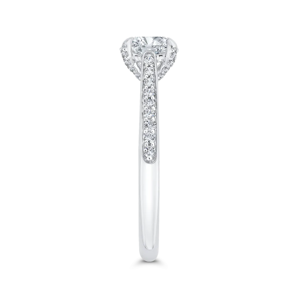 14K White Gold Diamond Engagement Ring with Euro Shank (Semi-Mount)