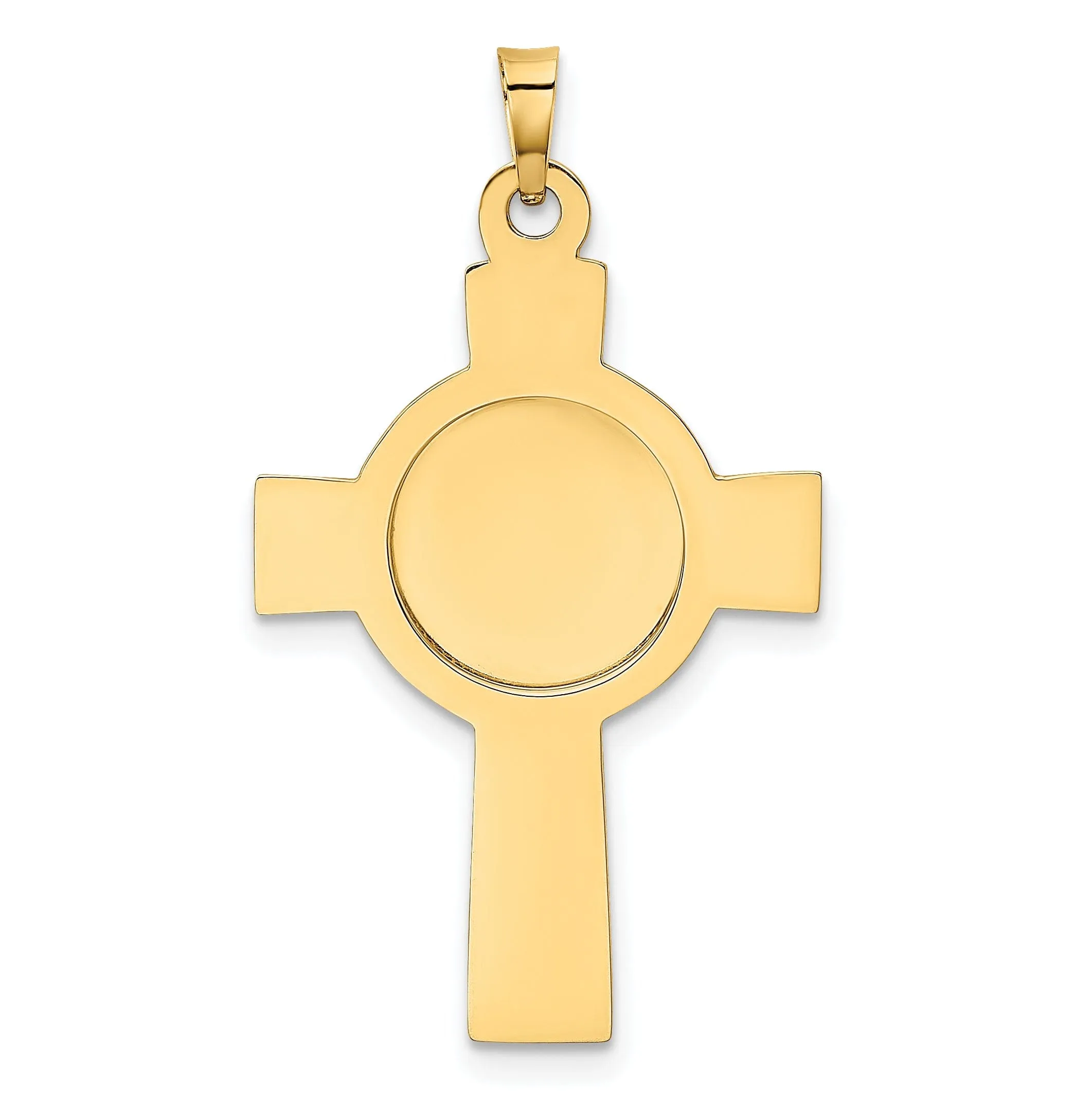 14k Yellow Gold Cross Saint Christopher Medal