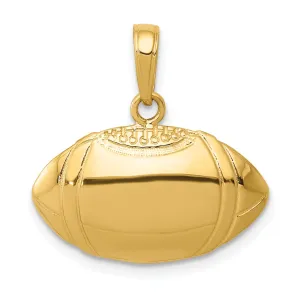 14k Yellow Gold Football Profile Pendant