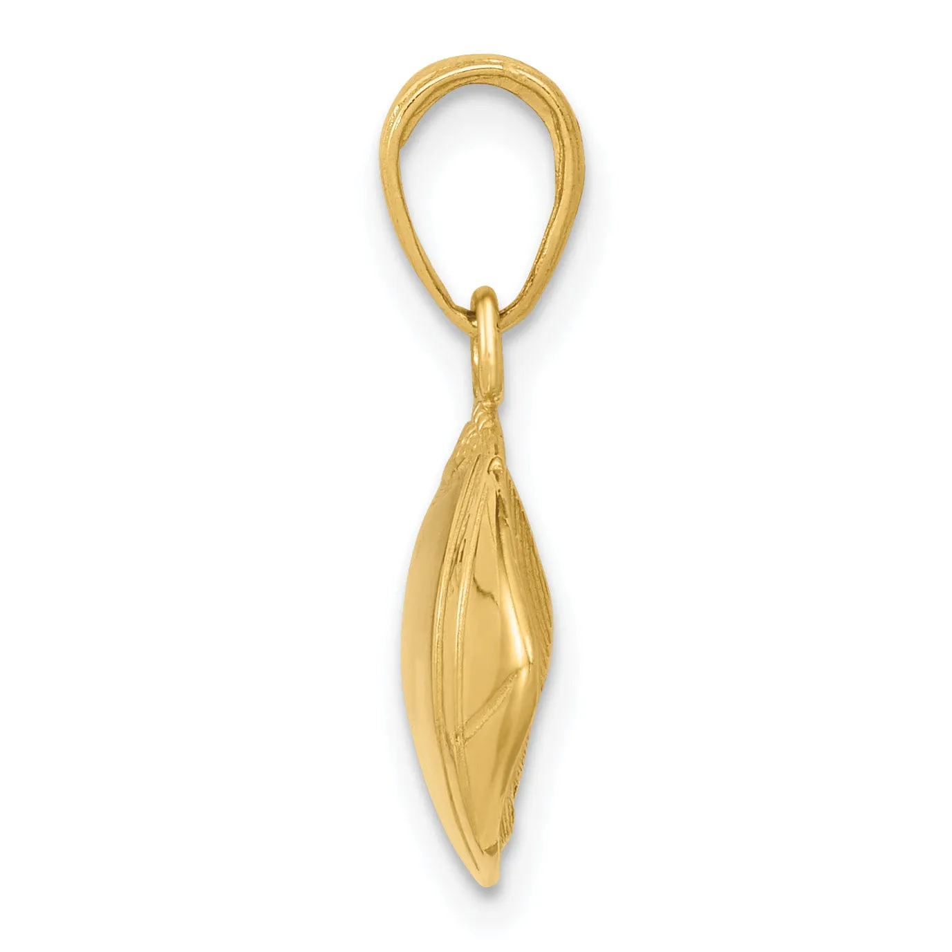 14k Yellow Gold Football Profile Pendant