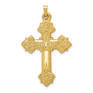 14k Yellow Gold Hollow Cross Pendant