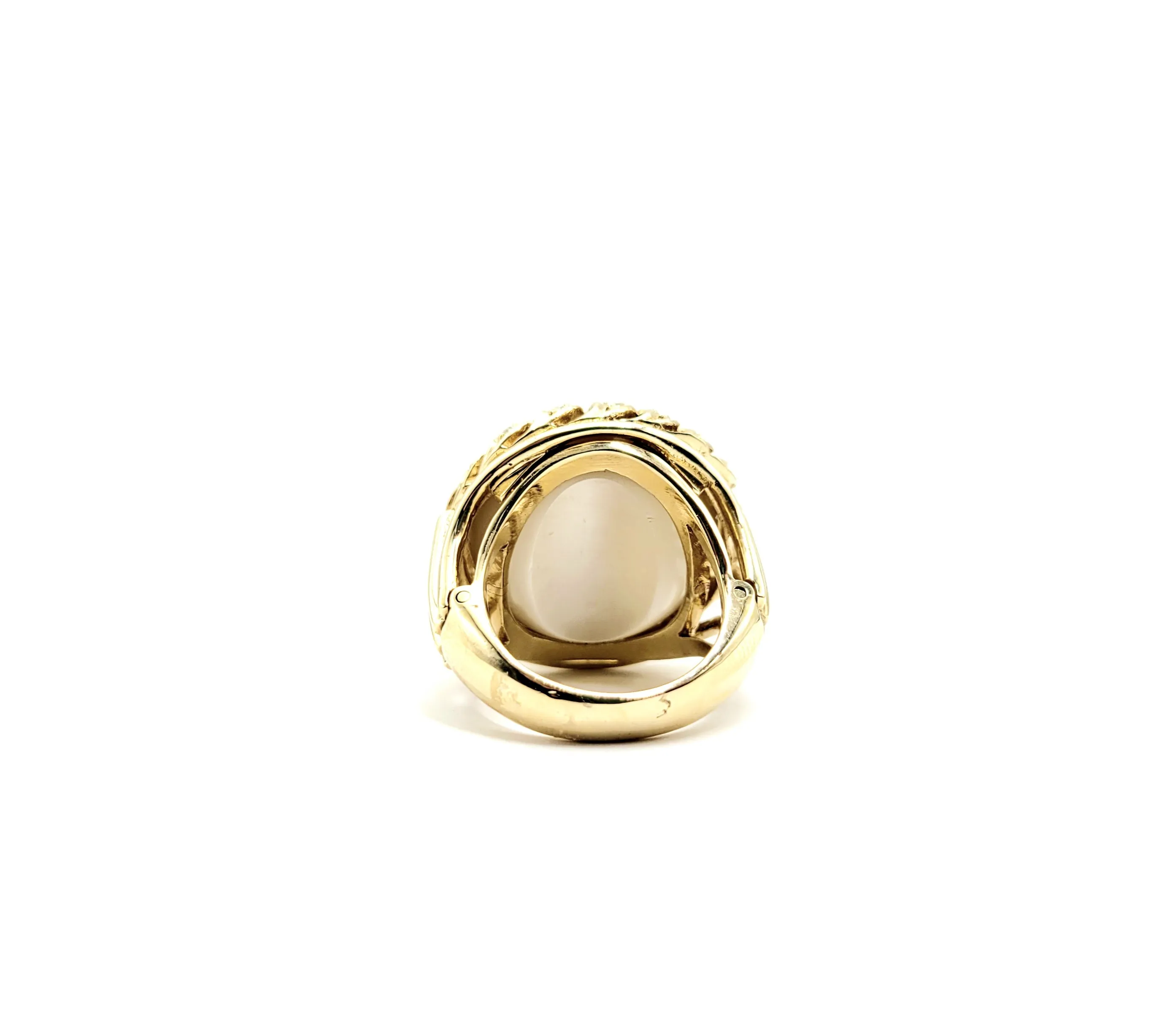 14kt Yellow Gold  1/3 ctw Dimonds Pearl Cutout Ring