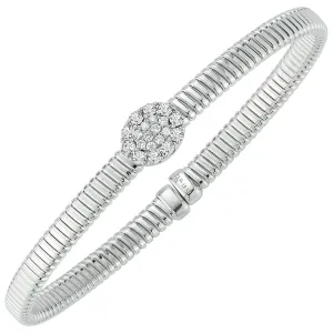 18K WHITE GOLD DIAMOND FLEXIBLE CUFF BRACELET - 0.40CTW