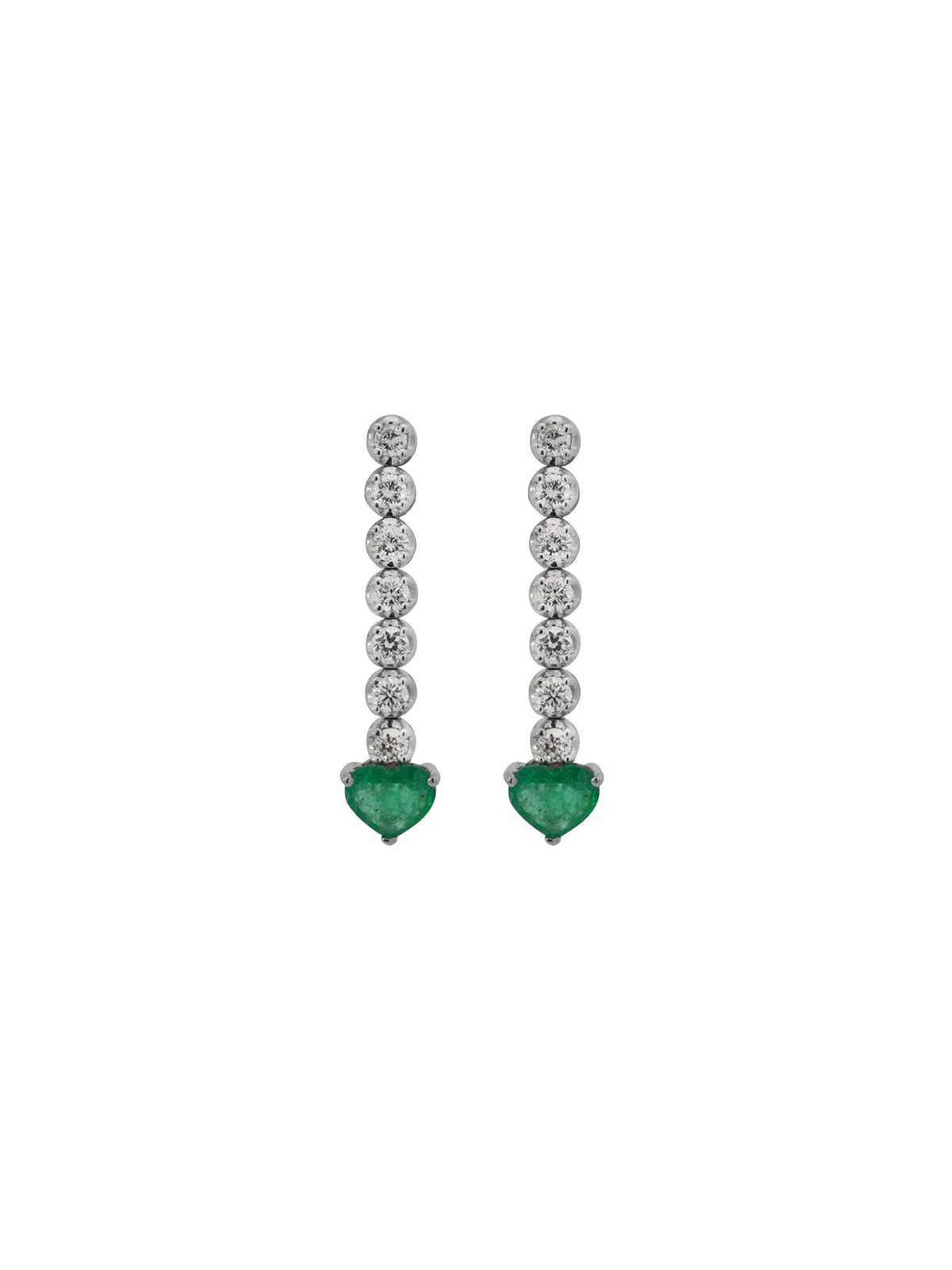 2.68ct Diamond Emerald 18K Gold Dangle Drop Earrings