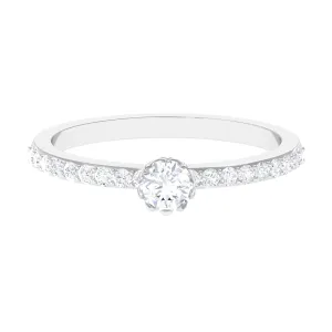 3/4 CT Lotus Basket Set Solitaire Cubic Zirconia Engagement Ring