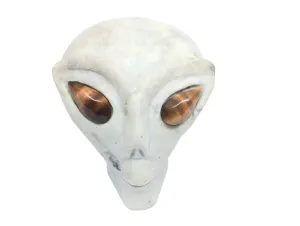 551G White Jade Crystal Alien Head with Tiger Eye Eyes