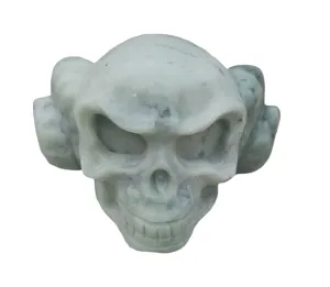 666G Jade Crystal Horned Skull