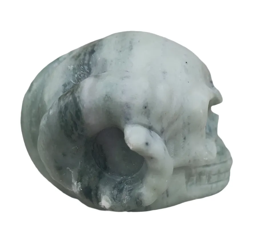 666G Jade Crystal Horned Skull