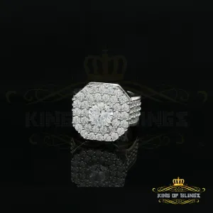 925 Steling Silver White 16.00ct Cubic Zirconia Wide Octagon Men's Ring Size 9.5