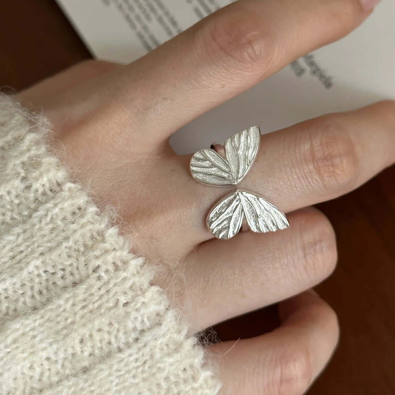 925 Sterling Silver Spirit Vivid Butterfly Plain Ring