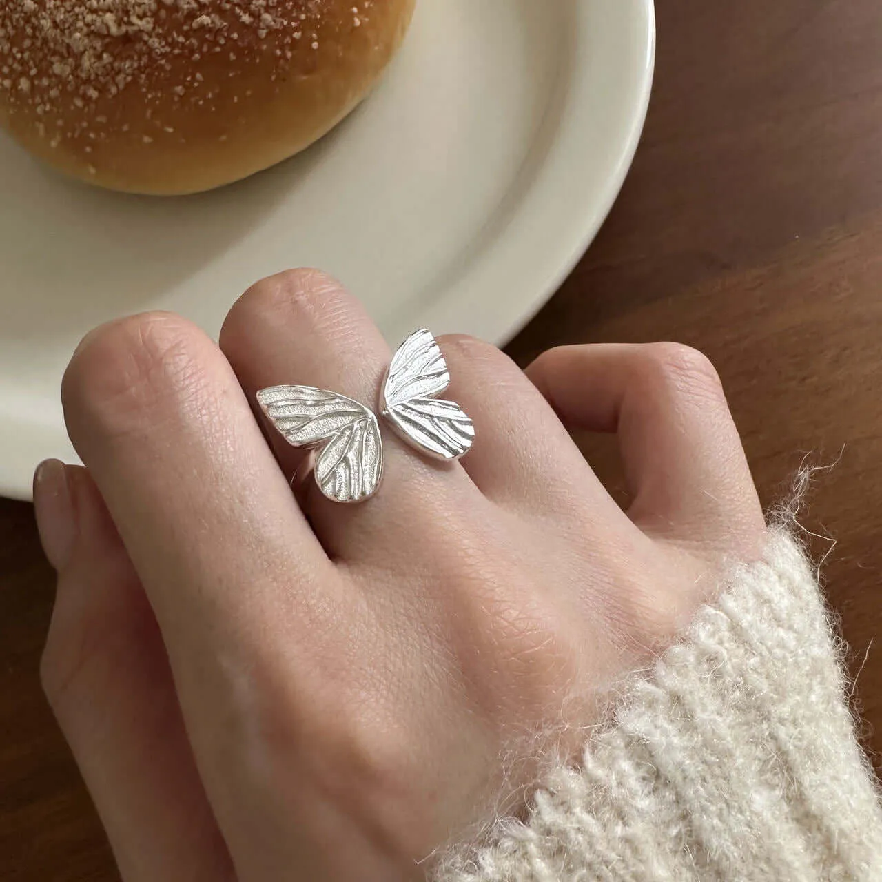 925 Sterling Silver Spirit Vivid Butterfly Plain Ring