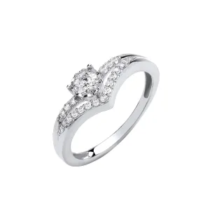 9ct White Gold 0.50ct Diamond Split Shank Engagement Ring