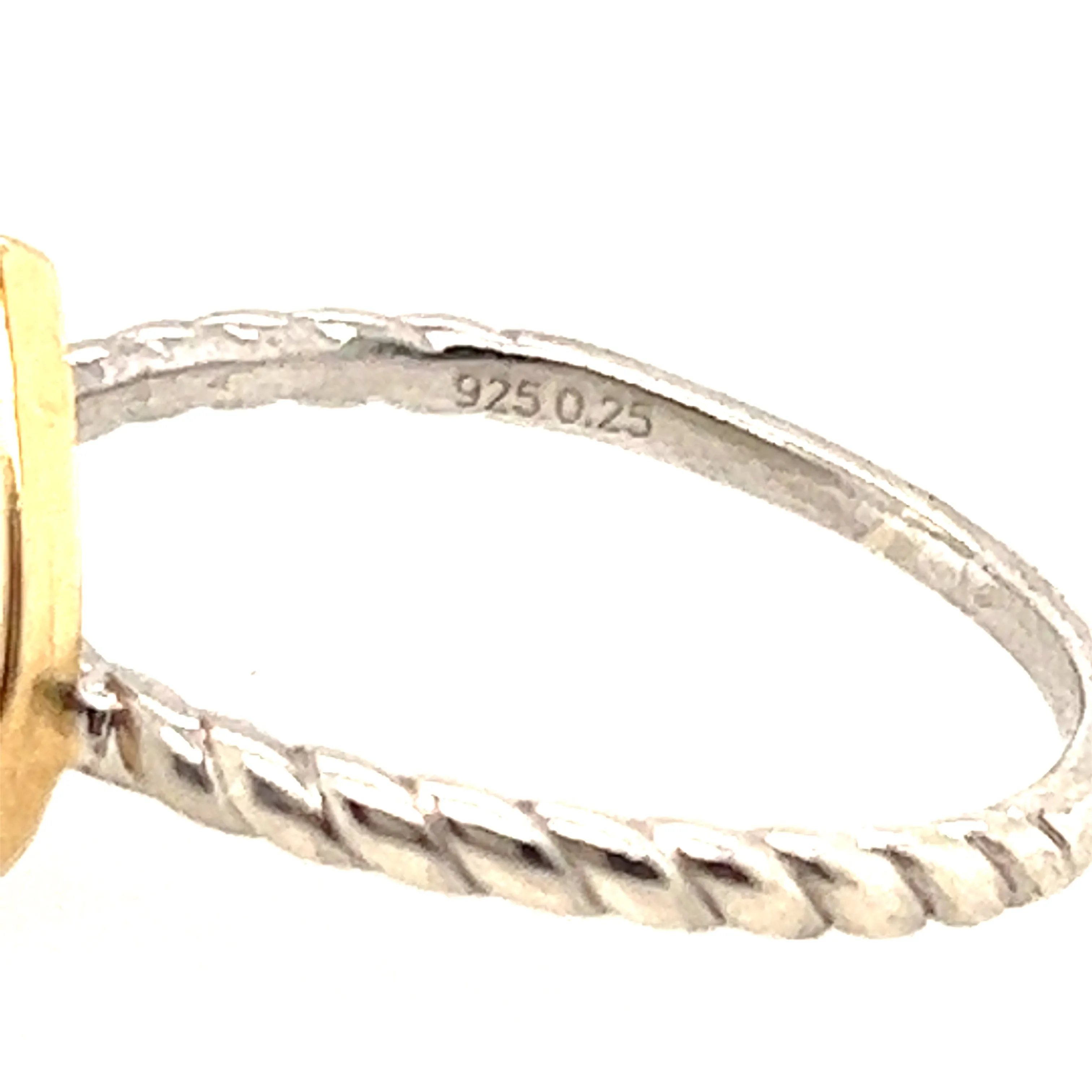 9ct Yellow Gold & 925 Sterling Silver Diamond Ring