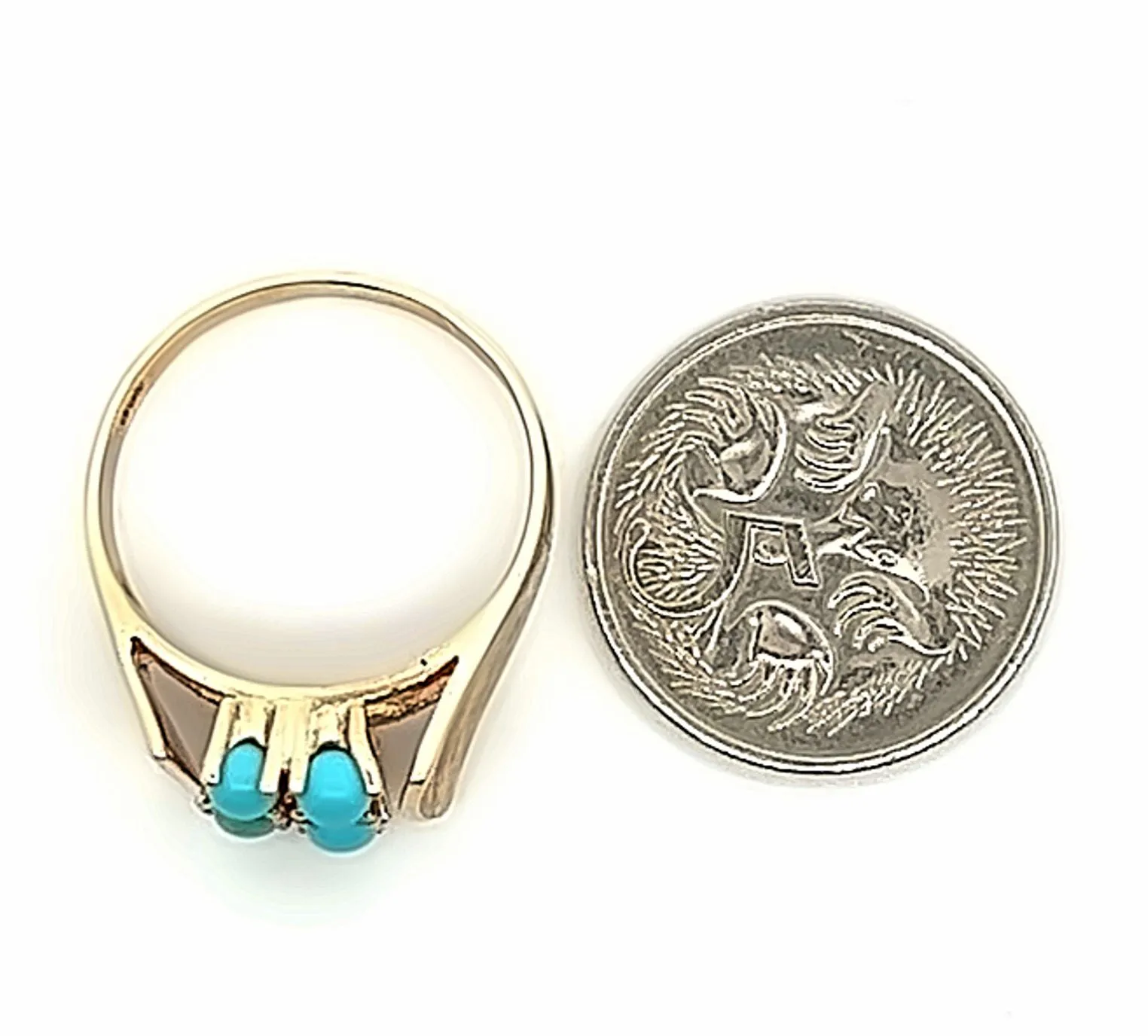 9ct Yellow Gold Turquoise Ring