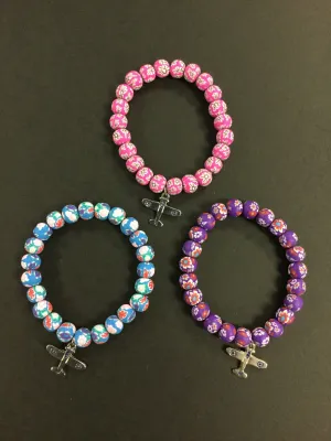 Airplane Fimo Beaded Bracelet