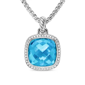 Albion® Pendant in Sterling Silver with Blue Topaz and Diamonds\, 15mm