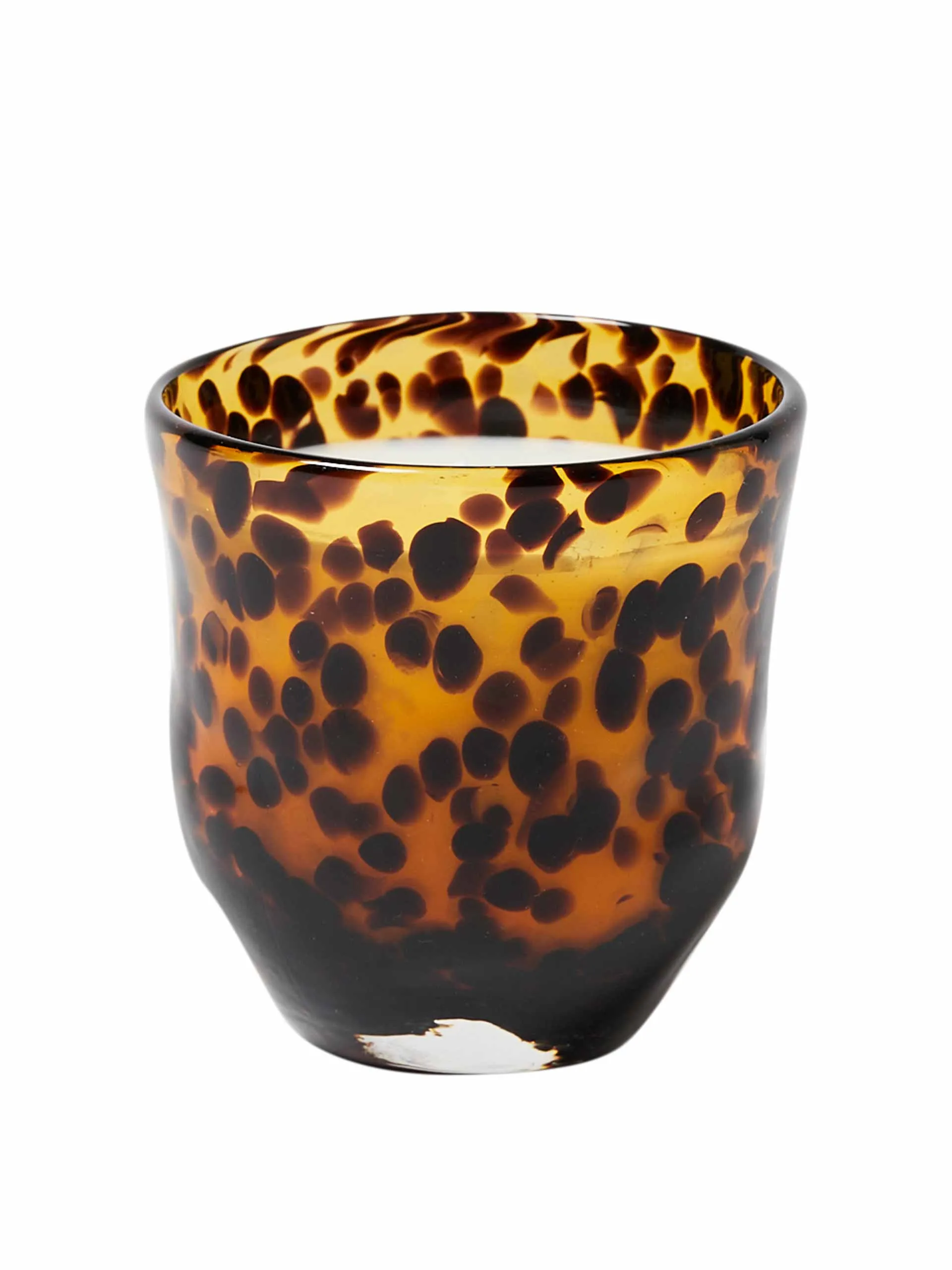 Amber mandarin & musk tortoiseshell glass scented candle