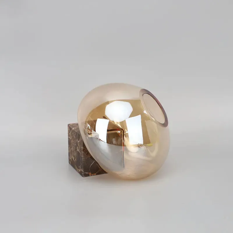 Amber Orb Glass Vase