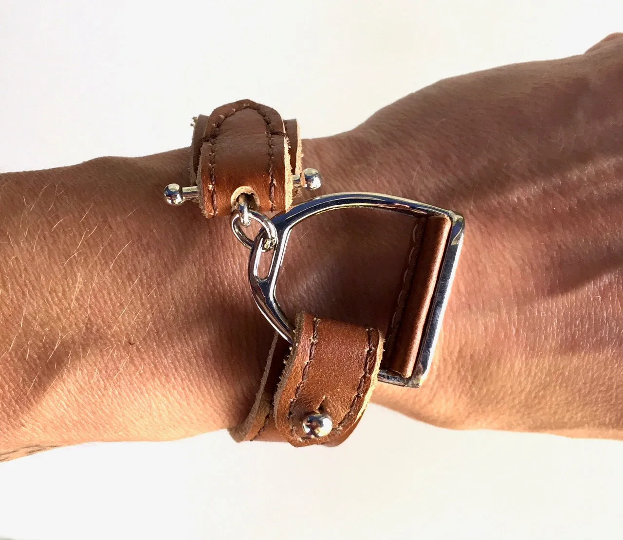 APOLLO | Equestrian leather bracelet | Leather Wrap | Stirrup Leather Cuff - AtelierCG™