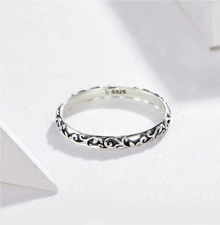 BAMOER Engraved Pattern Ring