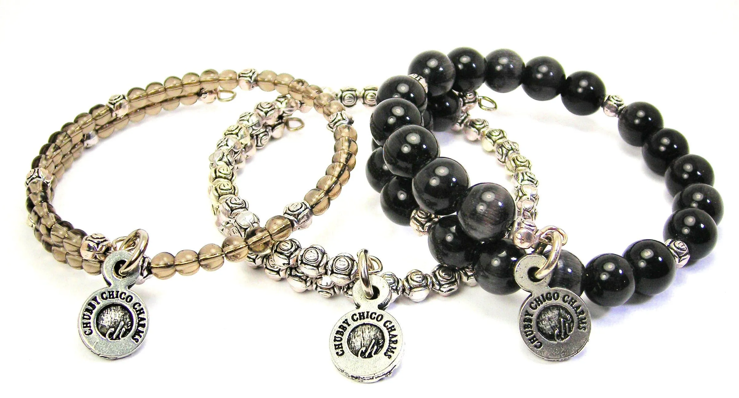 Baseball Grandma 3 Piece Wrap Bracelet Set Cats Eye Glass And Pewter