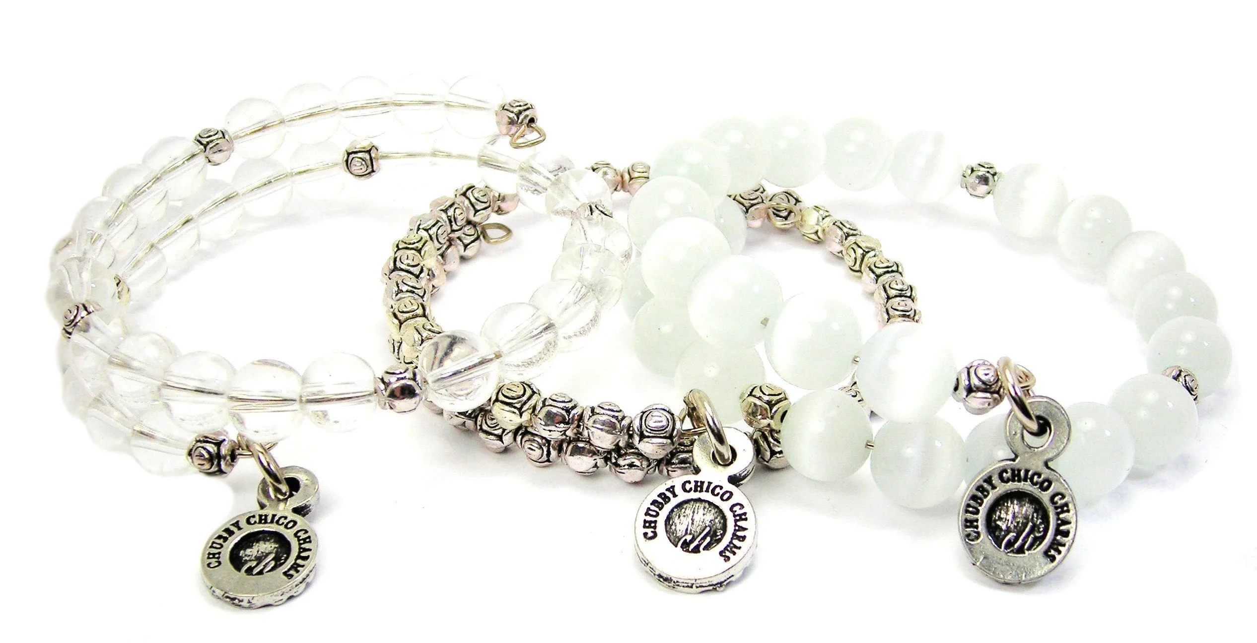 Baseball Grandma 3 Piece Wrap Bracelet Set Cats Eye Glass And Pewter