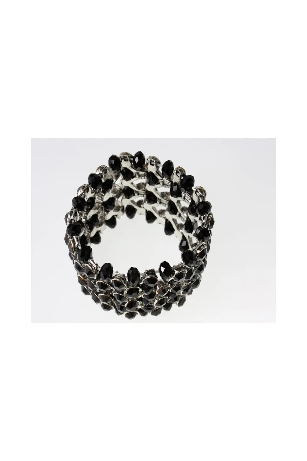 Black Crystal Jewel Stretch Bracelet