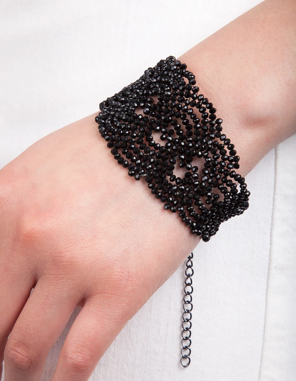 Black Lace Bead Bracelet