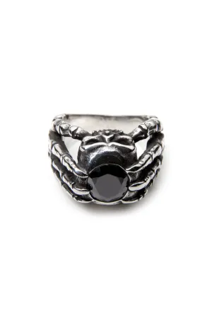 Black Zircon Skull Claws Ring