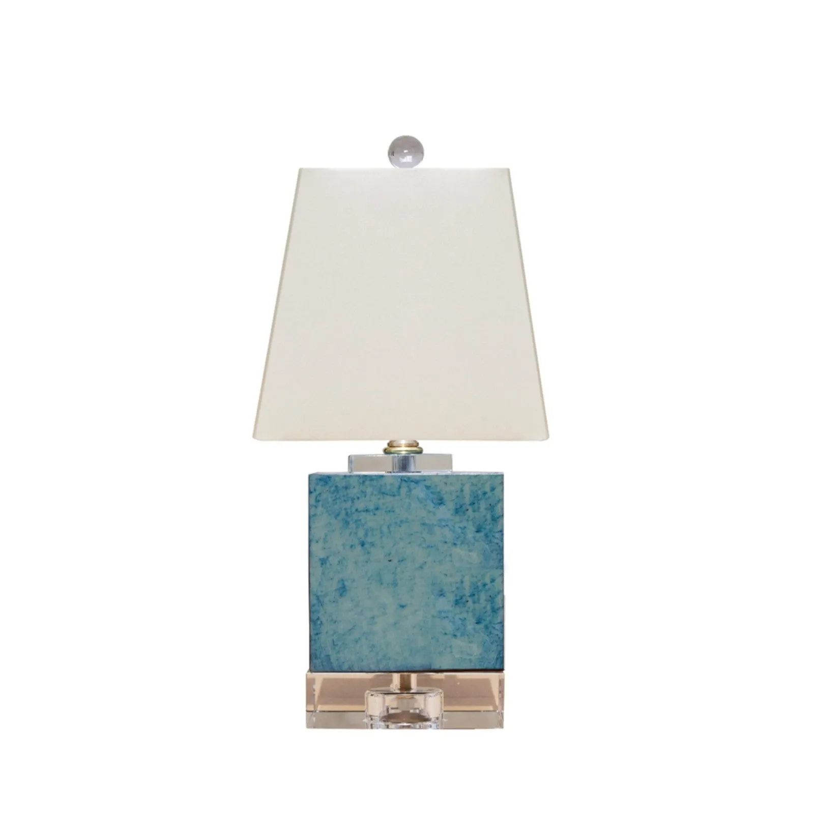 Blue Jade Crystal Mini Table Lamp