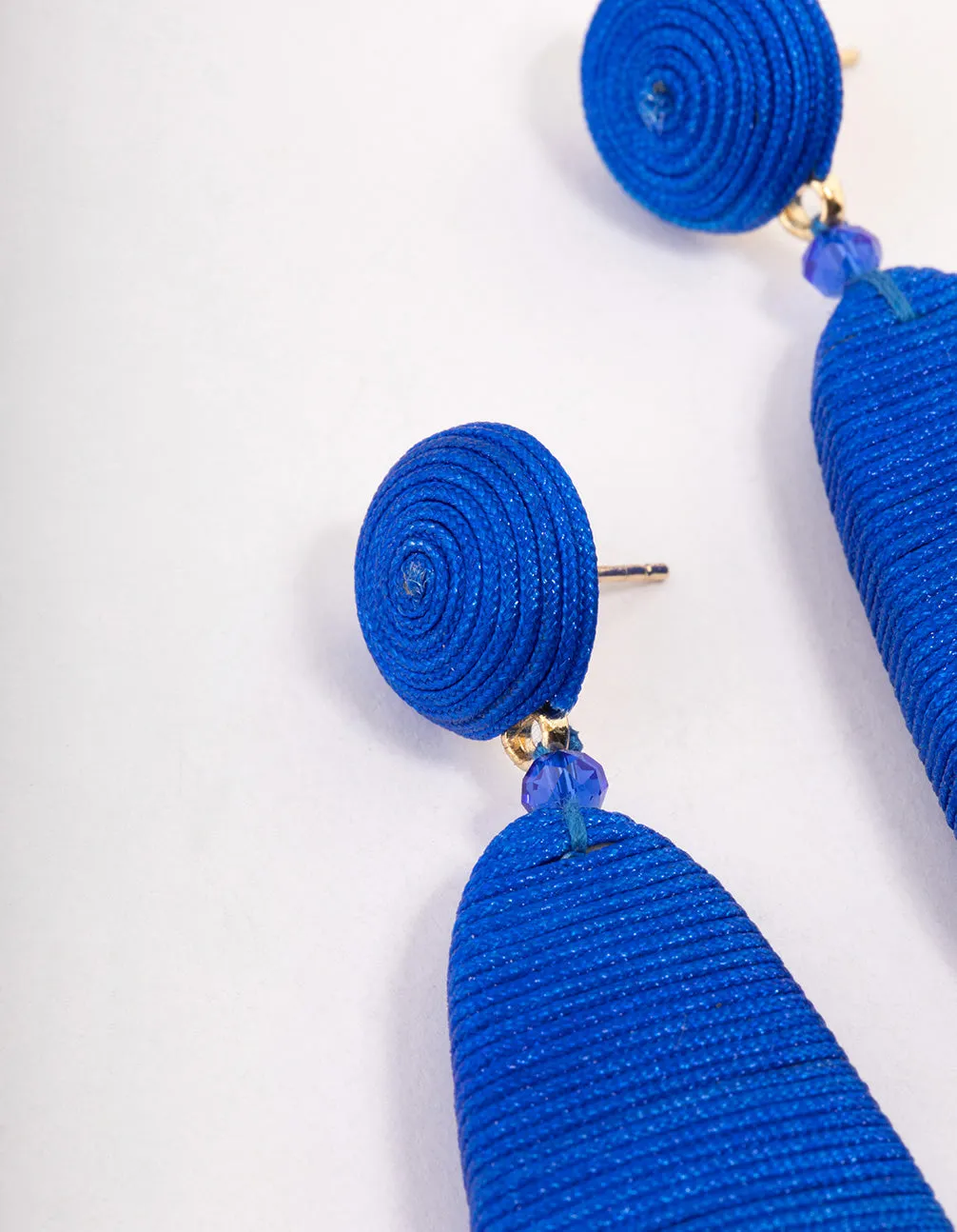 Blue People Threaded Wrap Drop Earrings