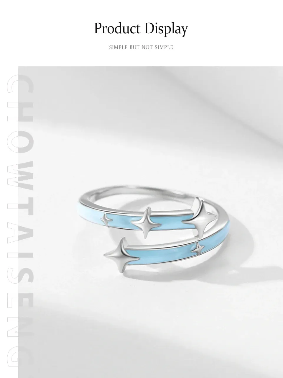 Blue Star Silver Ring