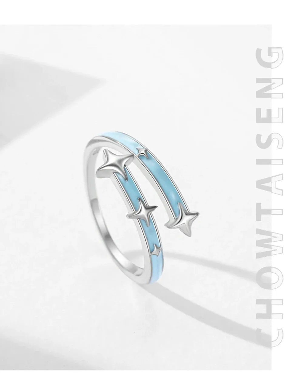 Blue Star Silver Ring