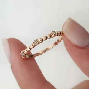 Brown diamond ring with balls