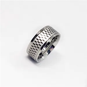 Checkered Style  Stainless Steel Ring