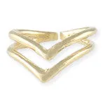 Chevron  Ring in Gold Overlay