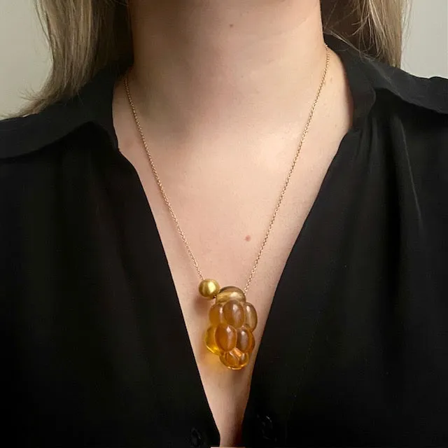 Christina Odegard 18k Amber Cluster & Pearl Necklace