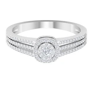 Classic Diamond Split Shank Engagement Ring