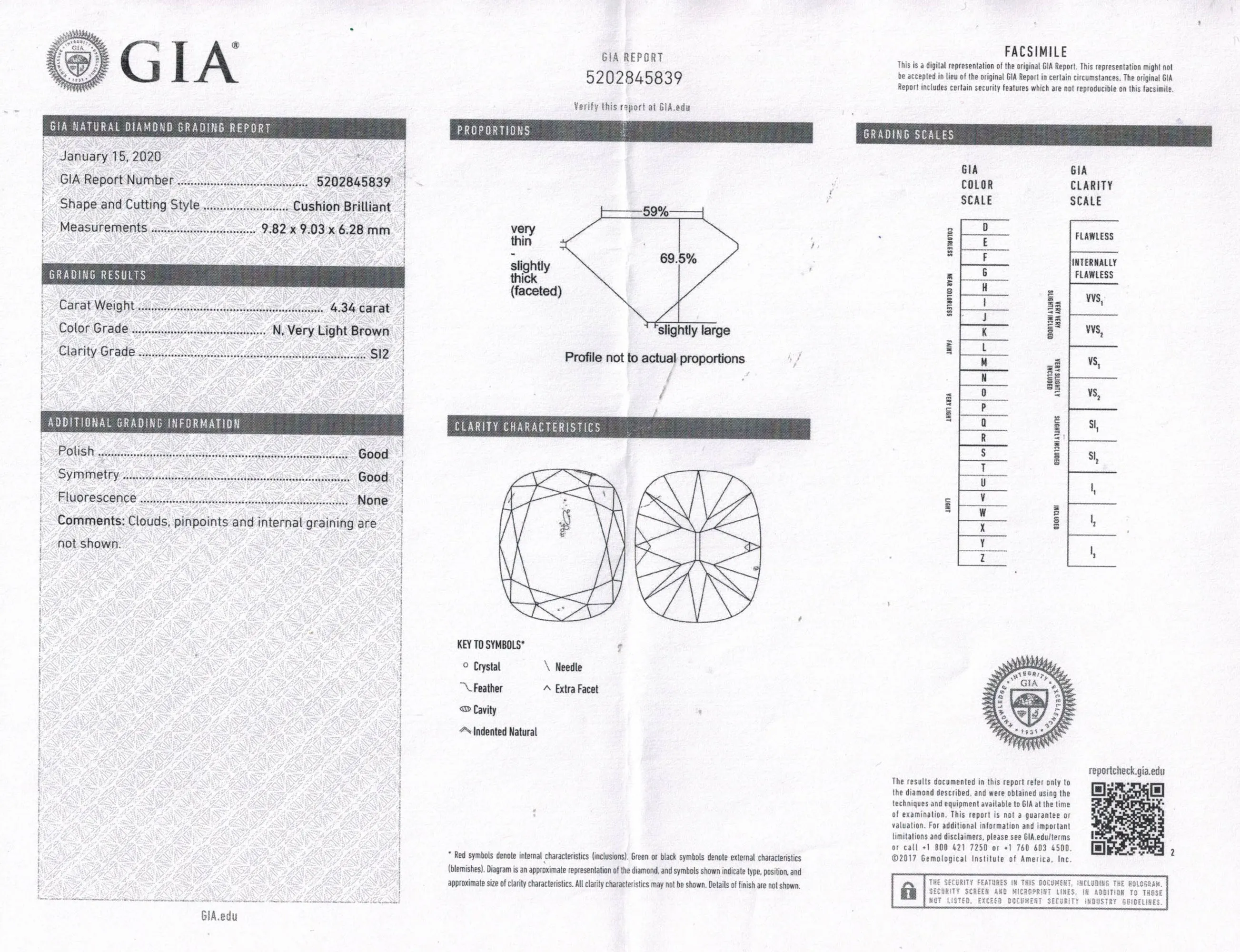 Classic GIA 5.01ct Natural CUSHION Diamond Engagement 3 Stone Platinum Vintage Estate Ring