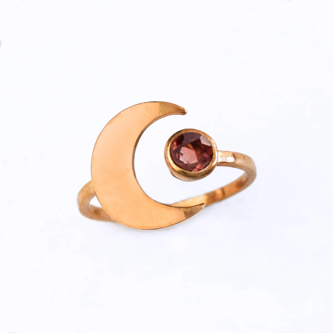 Crescent Birthstone Adjustable ring